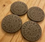 4x VINTAGE 2LB Bread Tokens FOLKSTONE - Great Condition for Age
