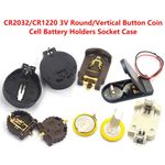CR2032/CR1220 Round/Vertical Coin Button Cell Battery Holders Socket Case 3V