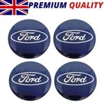 4x 54MM BLUE FORD ALLOY WHEEL CENTRE FUSION FOCUS 3 FIESTA MONDEO MK2 MK4 KUGA