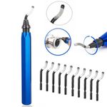 11pcs Deburring Tool Kit High-Speed Steel HSS Rotary Deburr Trimming Tool Handle