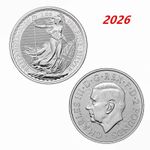 2026 Great Britain Britannia 1 oz .999 fine Silver Coin £2 King Charles III CGT
