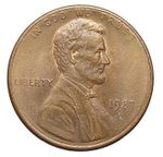 USA One Lincoln Memorial Cent 1987 Copper Plated Zinc Coin P 180