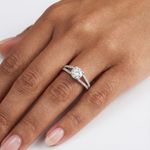 Engagement Ring Platinum Classic 1.29 Carat Round Lab-Grown Diamond E VS2