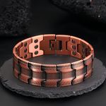 100% PURE Copper Bracelet for Men 3X Strength Magnetic Therapy Bracelet 57 Magne