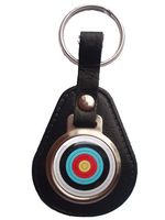 ARCHERY TARGET BONDED LEATHER KEYRING