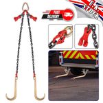 1m V-Assembly J Hook Brother Winch Chain Tow Recovery Assistance Off Road UO