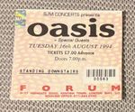 Rare Oasis ticket 1994 -  The Forum 16/08/94 