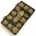 440 ASSORTED SOLID BRASS 2g 3g 4g 6g SLOTTED ROUND DOME HEAD WOOD SCREWS KIT