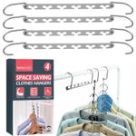 4pk Space Saver Hangers Clothes Coat Wardrobe Magic Metal Closet Saving Wonder