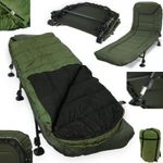 NGT 6 Leg Recliner Bedchair Carp Fising + Dynamic Sleeping Bag with hood