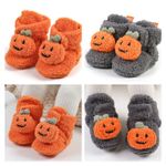 Newborn Baby Boy Girl Pram Shoes Infant Pumpkin Halloween Booties 0-18 Months