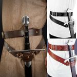 Leather Sword Frog Belt Renaissance Knight Cosplay Costume Medieval Device