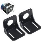 Black Durable Alloy Steel Stepper Motor Mounting Bracket with Screws 2Pack