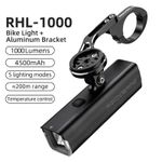 ROCKBROS Bike Headlight 1000 LM IPX6 Waterproof 4500mAH USB Rechargeable LED