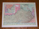 1953 VINTAGE MAP OF KENTUCKY / VERSO KANSAS