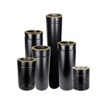 Twin Wall Flue Pipe Black Shieldmaster Straight & Adjustable Lengths Wood Stoves