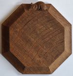 Mouseman - Robert Thompson :  Hexagonal Oak Tea Pot Stand / Chopping Board ..