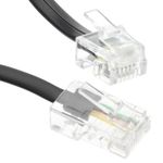 RJ11 Male Plug to 4 wire RJ45 Male Plug Flat Cable Lead 1m/2m/3m/5m/10m/20m LOT