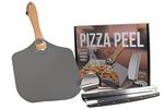 Premium 3 in 1 Pizza Peel Cutter and Rocker Set 12 x 14 inch Aluminium Metal Pad