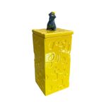 Vintage Mouse On A Cheese Cracker / Cookie Storage Barrel Jar