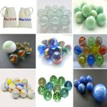 10 Glass Marbles Various Designs Shooter Marbles Sets🔴🔵Marble Pouches Bags