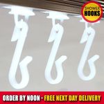 ECOSPA Shower Curtain Hooks Pack - Replacement for Glider Rail Tracks in White