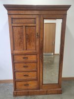 Antique Edwardian compactum wardrobe cupboard drawers