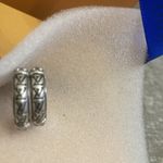 Louis Vuitton LV Silver Earring Stud with Box Excellent Condition