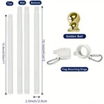 5ft Heavy Duty Flag Pole for House with Rings Tangle Free Porch Yard Outdoor