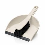 Addis Dustpan and Brush Set Stiff Linen Cream Household Cleaning Set Rubber Edge
