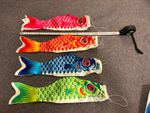 Japanese Garden Fish Koi Nobori Sailfish Flag of Koinobori Carp X4 Mini Set
