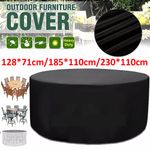 Round Furniture Cover Heavy-Duty Waterproof for Outdoor Garden Patio Table Chair