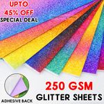 A4 Glitter Card Coloured Premium Quality Low Non Shed 250gsm Crafts Mixed  SHEET