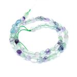 Fluorite Gemstone Nugget Beads - Natural Purple/Green Crystals - 7mm - 1 Strand