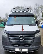 Sun Visor And Bug Guard Solid Black ABS For Mercedes Sprinter 2018-2024