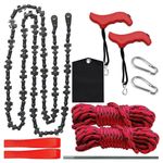 53 inch 68 Teeth Rope Saw High Reach Tree Limb Hand Rope Chain Saw Foldable UK