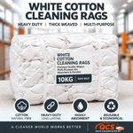 10KG White Cotton Cleaning Rags Heavy Duty Thick Weaved Dirt Clean Wipers Cloths