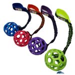 Paws Made ™ Cage Holee Roller Bungee Tug Toy With Without Squeak Dog Training