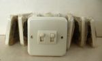 9 Vintage Crabtree Flush Mount Toggle Twin Gang Light Switch 5A White NOS