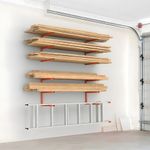3-Level Wood Organizer and Lumber Storage Wall Metal Rack Floating Shelf 2Pack