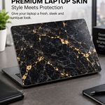 Black & Gold Marble Laptop Skin Sticker 15in Universal Water Resistant