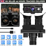 600M Military Night Vision 8/4X Zoom Binoculars Head Mount Goggles built-in OLED