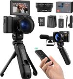 Digital Camera 4k 48MP 16X 3.0" Content Creator Kit W/32GB TF Microphone YouTube