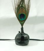 New Falconry Dutch Hood with Peacock Feather Plume (All Sizes Available) Black