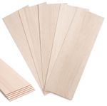Balsa Wood Sheets 1/16" Thin, 12" x 4" Wooden 12″x4″x1/16″ - 5PCS, Natural