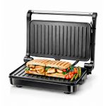 2 Slice Grill Panini Press Non Stick Teflon Plates Cool Touch Handle 1200W