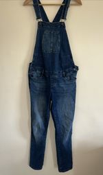 Seraphine Maternity Dungarees, Sized 10, Mid Blue Wash, Slim Leg