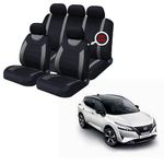 FOR Nissan Qashqai Black & Grey Car Seat Covers Protectors Full Set Washable