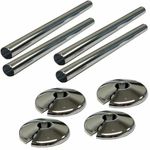 4 X  NEW CHROME RADSNAPS RADIATOR PIPE COVERS  + COLLARS - FREE UK DELIVERY