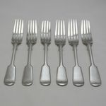 OLD ENGLISH FIDDLE Design Edwardian Silver Service Cutlery Six Table Forks